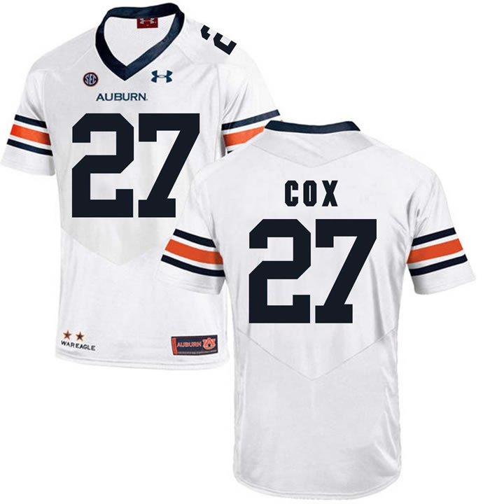 Auburn Tigers #27 Chandler Cox White College Football Jersey DingZhi